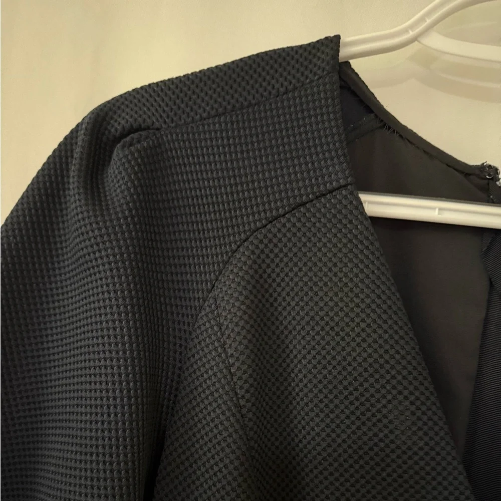 REBECCA TAYLOR Navy Stretch Textured Dress Size 2 - Picture 10 of 12